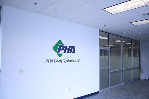 Image of PHA Body Systems' commercial facility entrance.