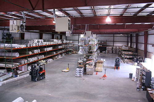 Image of Cabinet Resources' commercial interior renovation. This warehouse is designed for efficiency.